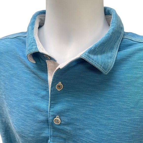 Tommy Bahama Mens Blue Modal Short Sleeve Polo Golf Shirt Large - Picture 4 of 6